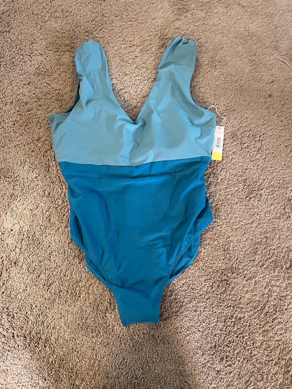 Size 18 SummerSalt Women’s One Piece Blue Color Block Bathing Suit BNWT